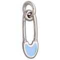 BLUE SAFETY PIN Enamel Sterling Silver Charm