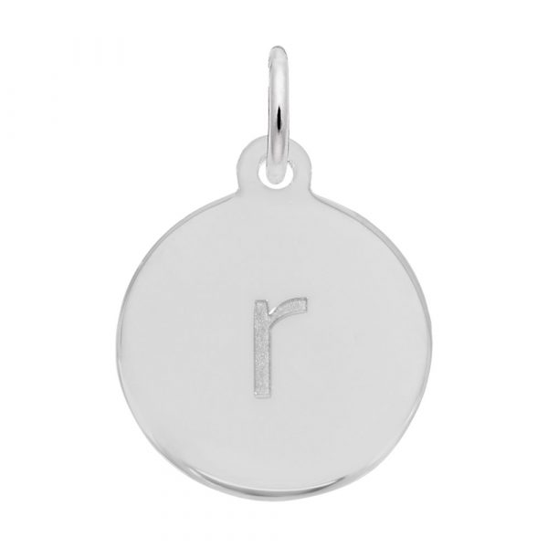 PETITE INITIAL DISC - LOWER CASE R - Rembrandt Charms
