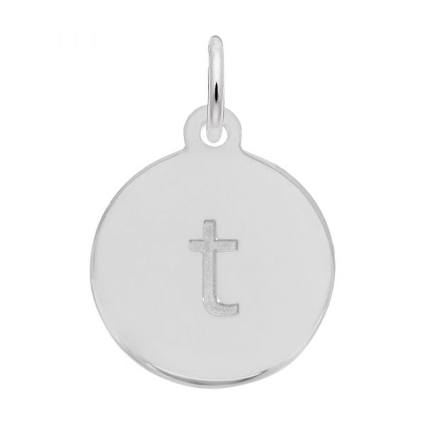 PETITE INITIAL DISC - LOWER CASE T - Rembrandt Charms