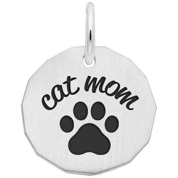 Cat Mom Sterling Silver Charm