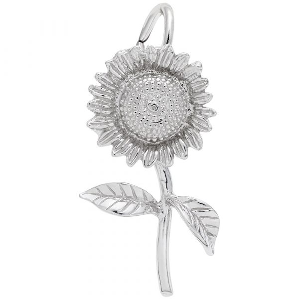 Sunflower Sterling Silver Charm