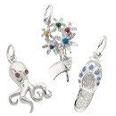 Charms with Stone in Silver and Gold