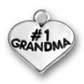 # 1 GRANDMA HEART Sterling Silver Charm - CLEARANCE