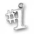 #1 - NUMBER ONE Sterling Silver Charm - CLEARANCE