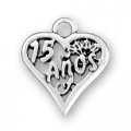 15 ANOS HEART Sterling Silver Charm - CLEARANCE