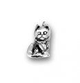 SMALL SITTING KITTEN Sterling Silver Charm - CLEARANCE