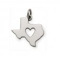TEXAS HEART Sterling Silver Charm