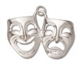 COMEDY and TRAGEDY MASKS Sterling Silver Charm