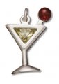 APPLE MARTINI Crystal Sterling Silver Charm
