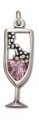 GLASS of PINK CHAMPAGNE Sterling Silver Charm