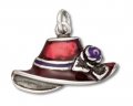 RED HAT Enameled Sterling Silver Charm