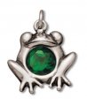 FROG with CRYSTAL Sterling Silver Charm