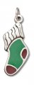 CHRISTMAS STOCKING Enameled Sterling Silver Charm
