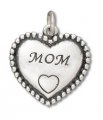 BEADED MOM HEART Sterling Silver Charm