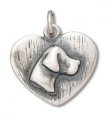 DOG HEART Sterling Silver Charm