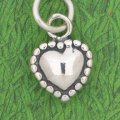 3D Beaded Heart Sterling Silver Charm