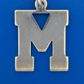 Letter M - Box Style Sterling Silver Charm