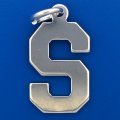 LETTER S - Box Style Sterling Silver Charm
