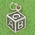 ABC BABY BLOCK Sterling Silver Charm