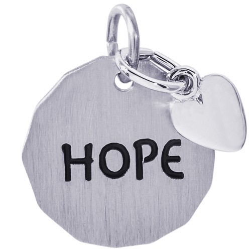 HOPE CHARM TAG WITH HEART ACCENT - Rembrandt Charms
