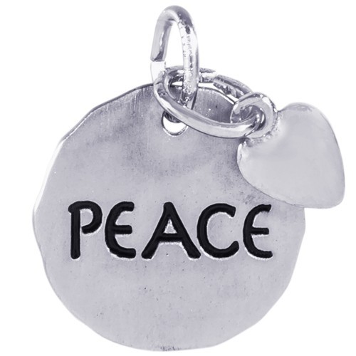 PEACE CHARM TAG WITH HEART ACCENT - Rembrandt Charms