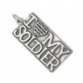 I LOVE MY SOLDIER Sterling Silver Charm
