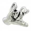 SIGN LANGUAGE I LOVE YOU Sterling Silver Charm