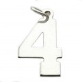 NUMBER 4 Sterling Silver Charm