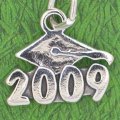 GRADUATION CAP 2009 Sterling Silver Charm - DISCONTINUED