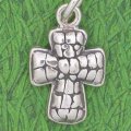 QUILTED CROSS Sterling Silver Charm