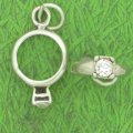 APRIL BIRTHSTONE RING - Clear Crystal Sterling Silver Charm