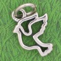 DOVE OUTLINE PROFILE Sterling Silver Charm