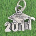 GRADUATION CAP 2011 Sterling Silver Charm - DISCONTINUED
