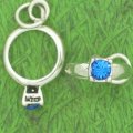 SEPTEMBER BIRTHSTONE RING - Blue Sapphire Crystal Sterling Silver Charm