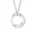DIAMOND ORGANIC CIRCLE Sterling Silver Pendant & Necklace