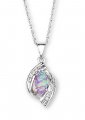 SYN OPAL with CZ Sterling Silver Pendant & Necklace