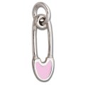PINK SAFETY PIN Enamel Sterling Silver Charm