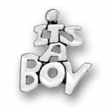 IT'S A BOY Sterling Silver Charm - CLEARANCE