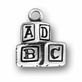 ABC BABY BLOCKS Sterling Silver Charm - CLEARANCE