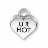 U R HOT HEART Sterling Silver Charm - CLEARANCE