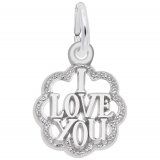 I LOVE YOU WITH SCALLOPED BORDER - Rembrandt Charms