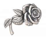 LARGE ROSE Sterling Silver Pin