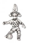 SOCCER GIRL with PONYTAILS Sterling Silver Charm