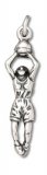 FEMALE BASKETBALL PLAYER Sterling Silver Charm