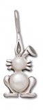 EASTER BUNNY RABBIT with PEARL Sterling Silver Charm