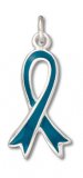 OVARIAN CANCER AWARENESS RIBBON Sterling Silver Charm