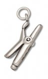 HOT CURLING IRON Sterling Silver Charm