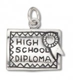 HIGH SCHOOL DIPLOMA Sterling Silver Charm