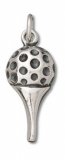 GOLF BALL and TEE Sterling Silver Charm