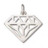 DIAMOND Sterling Silver Charm